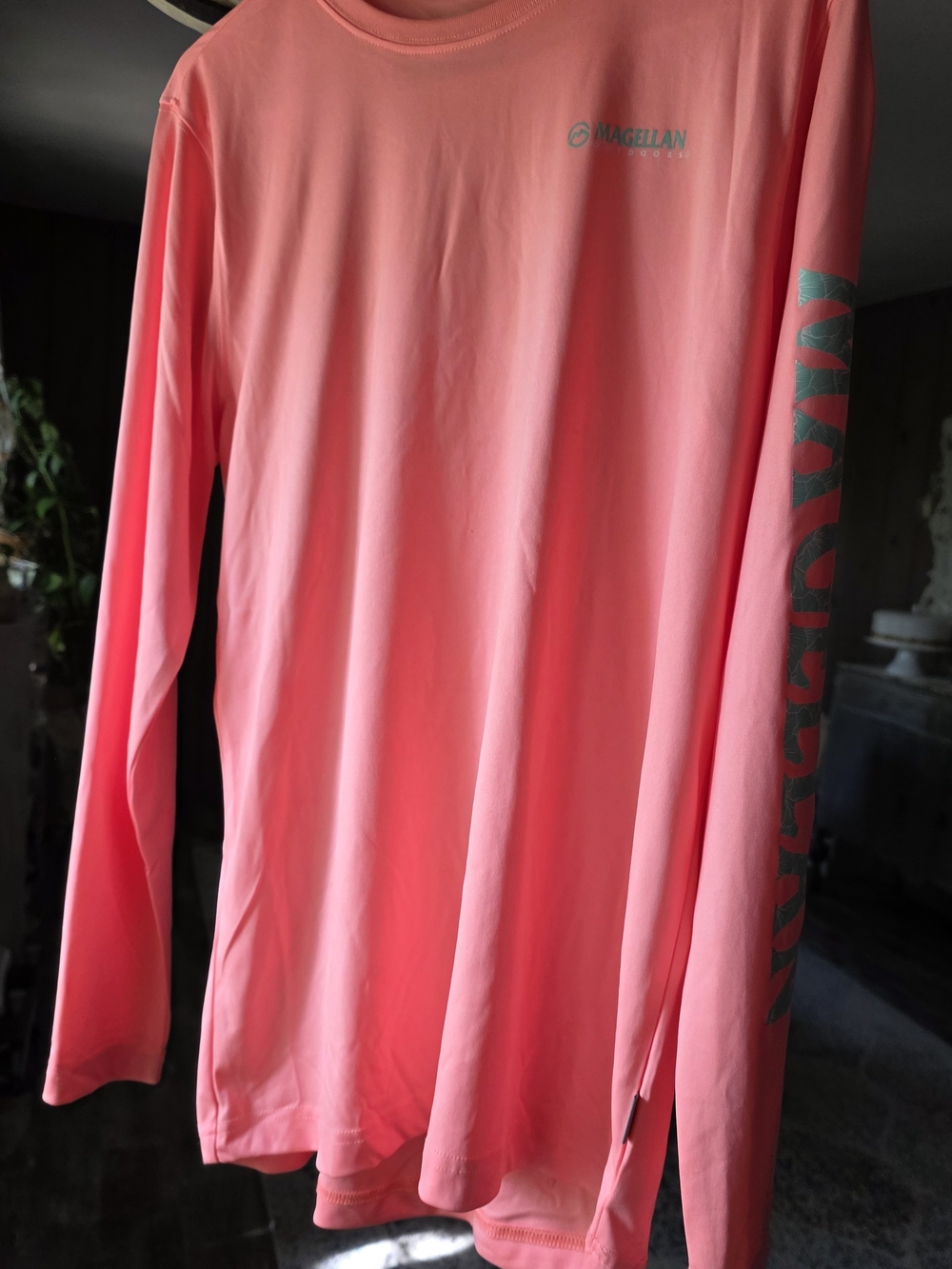 Magellan Outdoors Neon Coral Long-Sleeve Performance Tee